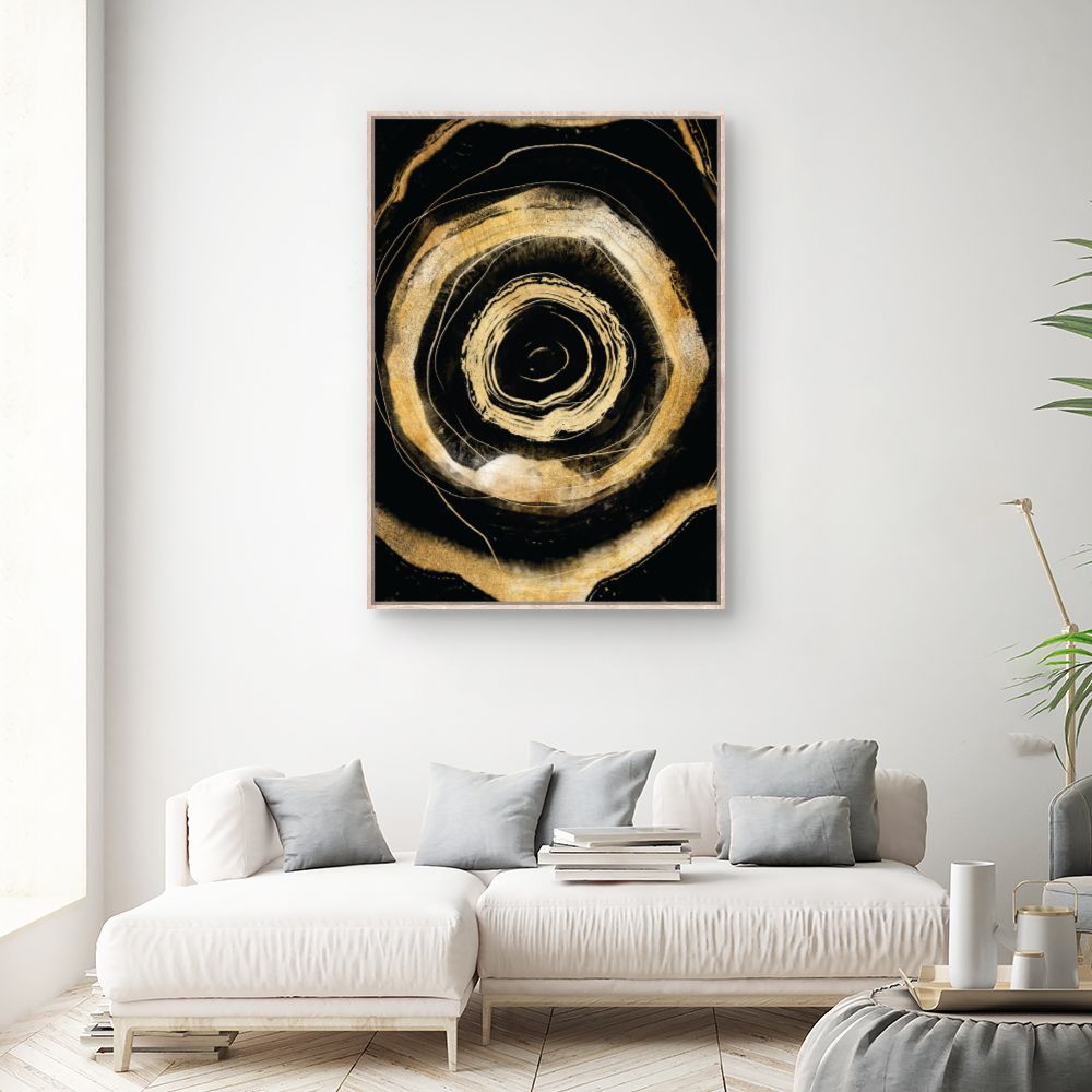 Tableau Spirales dorées hypnotiques