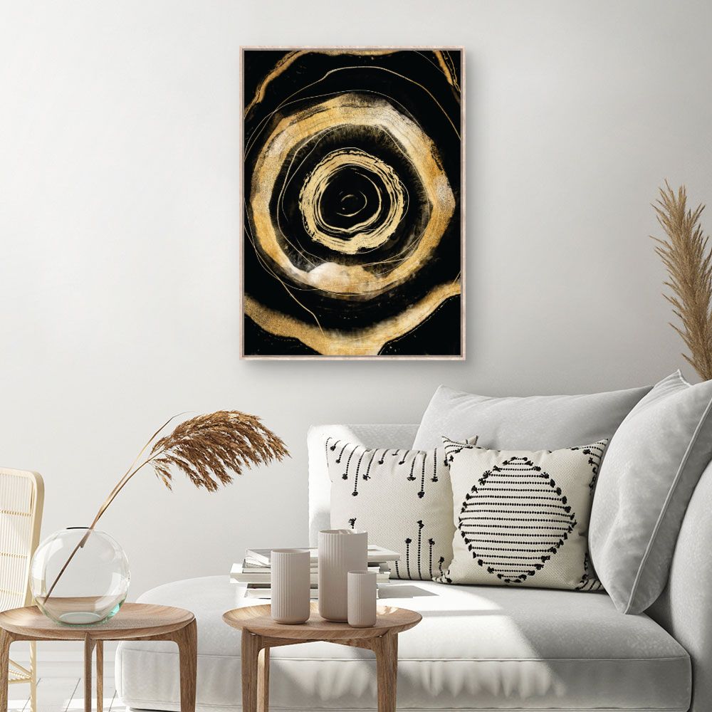 Tableau Spirales dorées hypnotiques