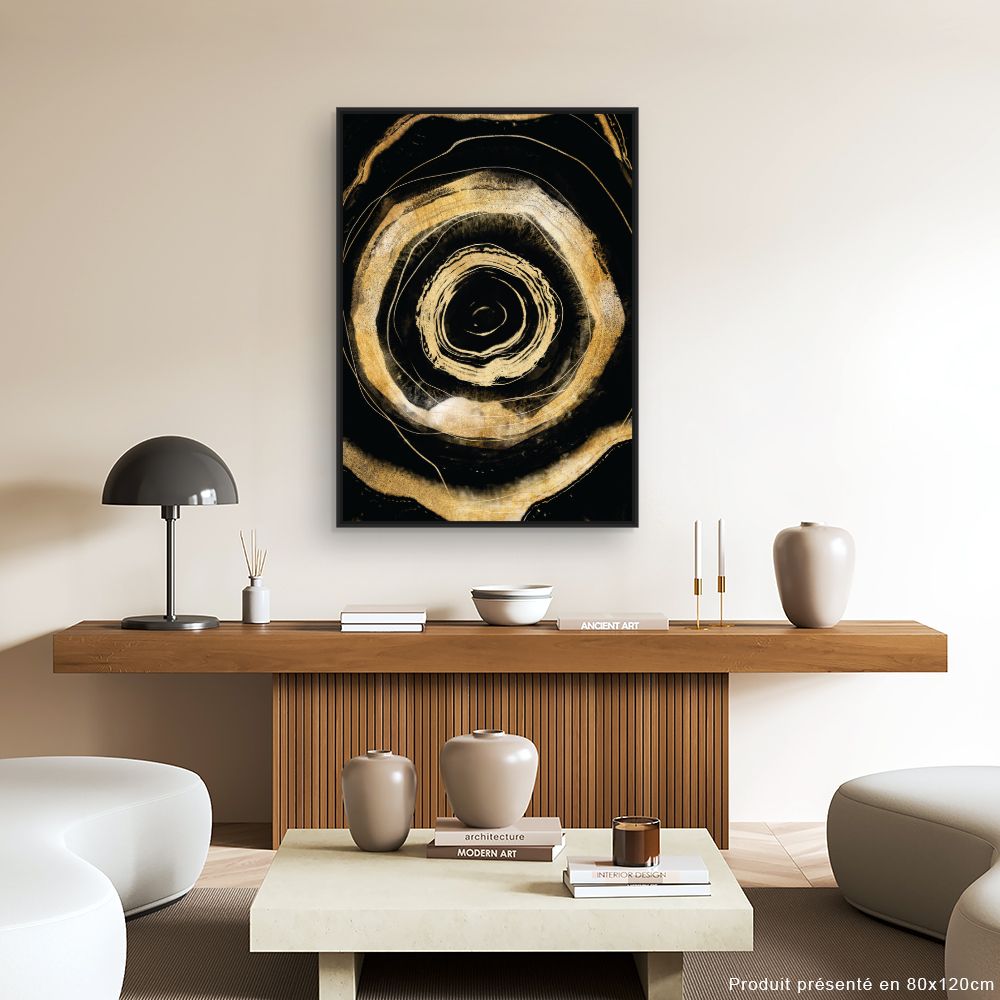 Tableau Spirales dorées hypnotiques