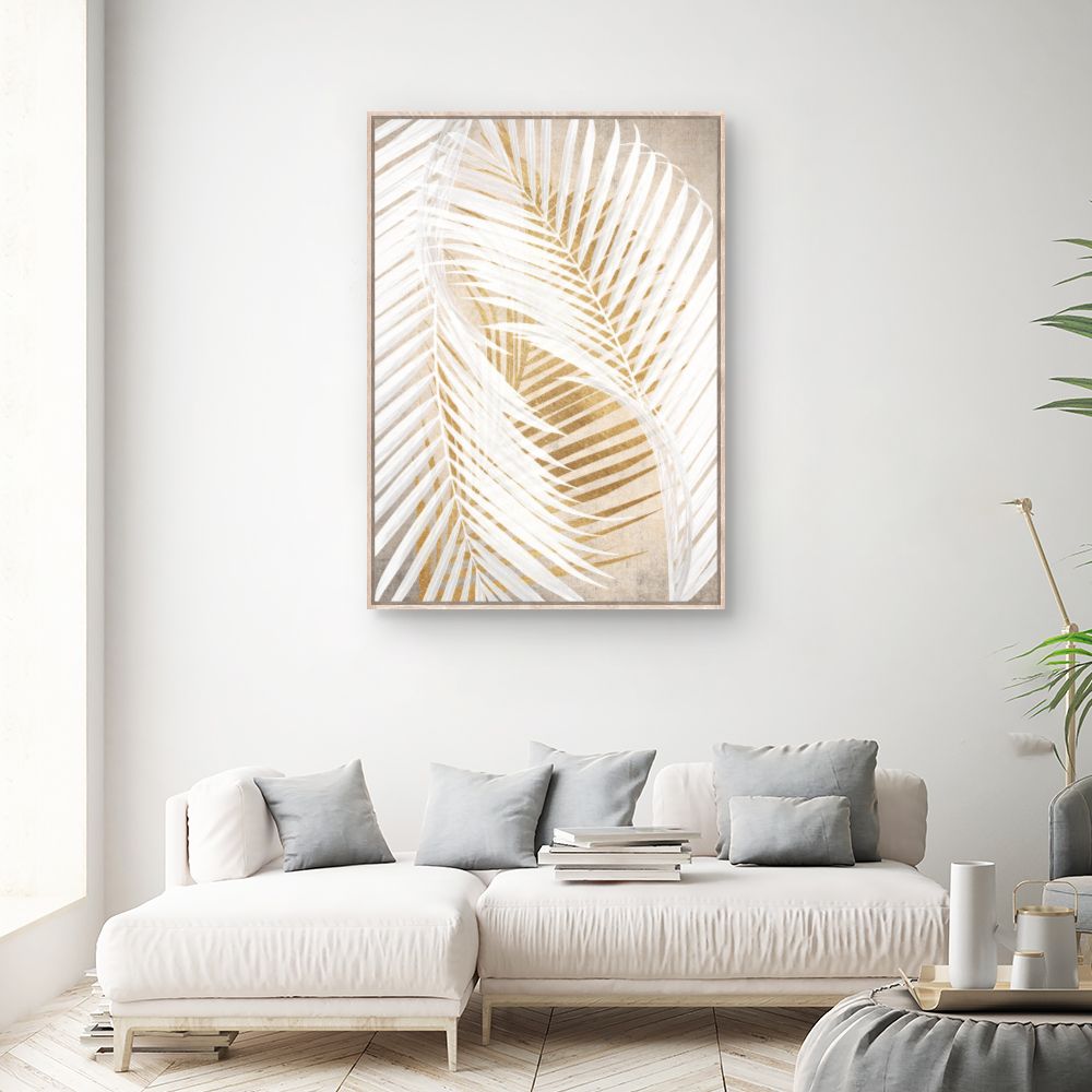 Tableau Feuilles exotiques dorées