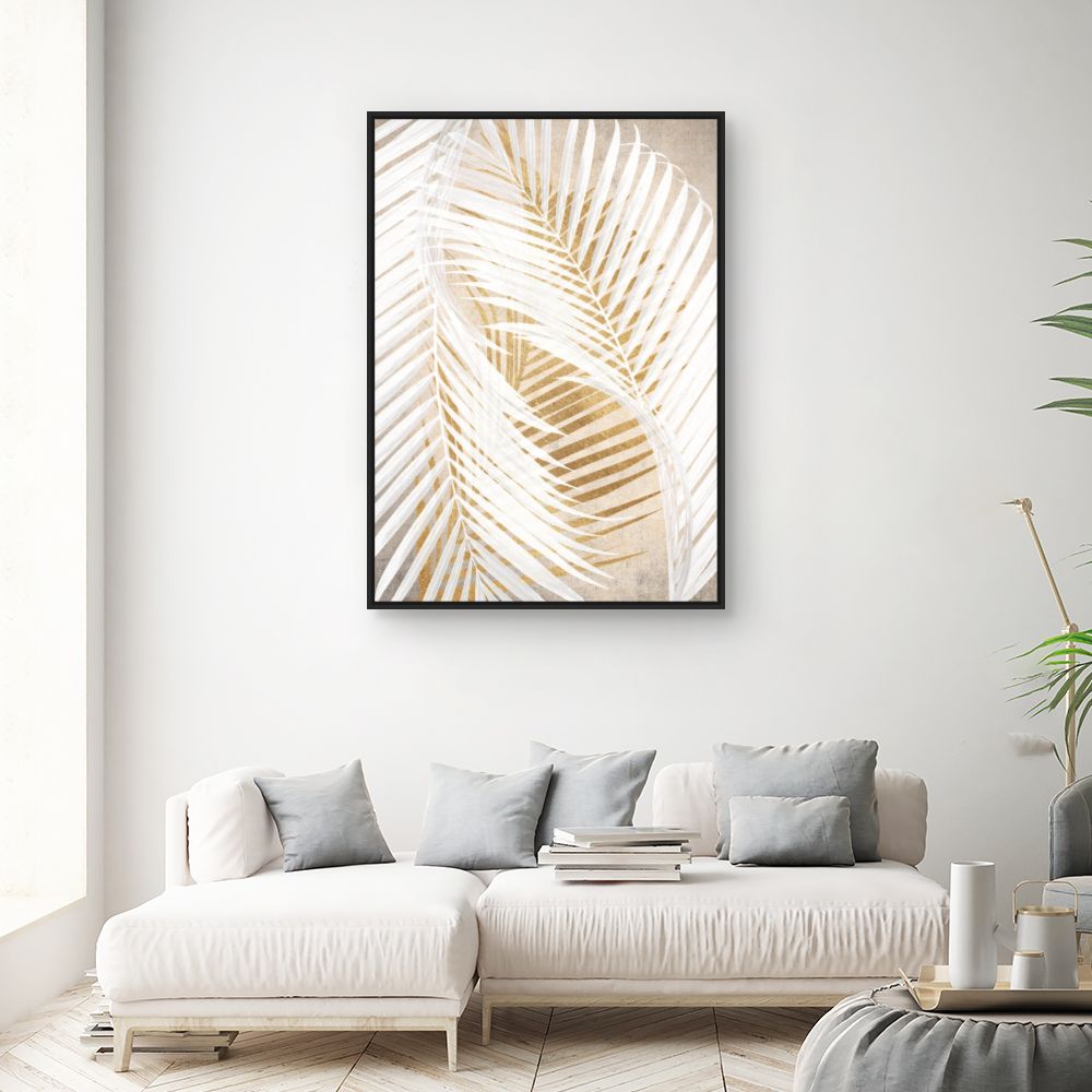 Tableau Feuilles exotiques dorées