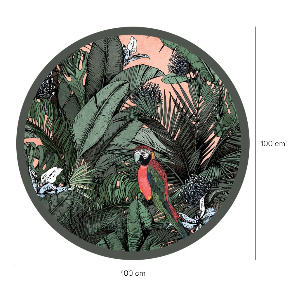 Papier peint rond "Ambiance exotique naturelle"