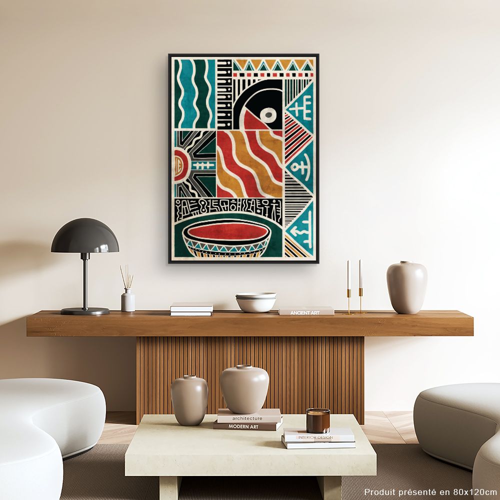 Tableau Motifs ethniques vibrants