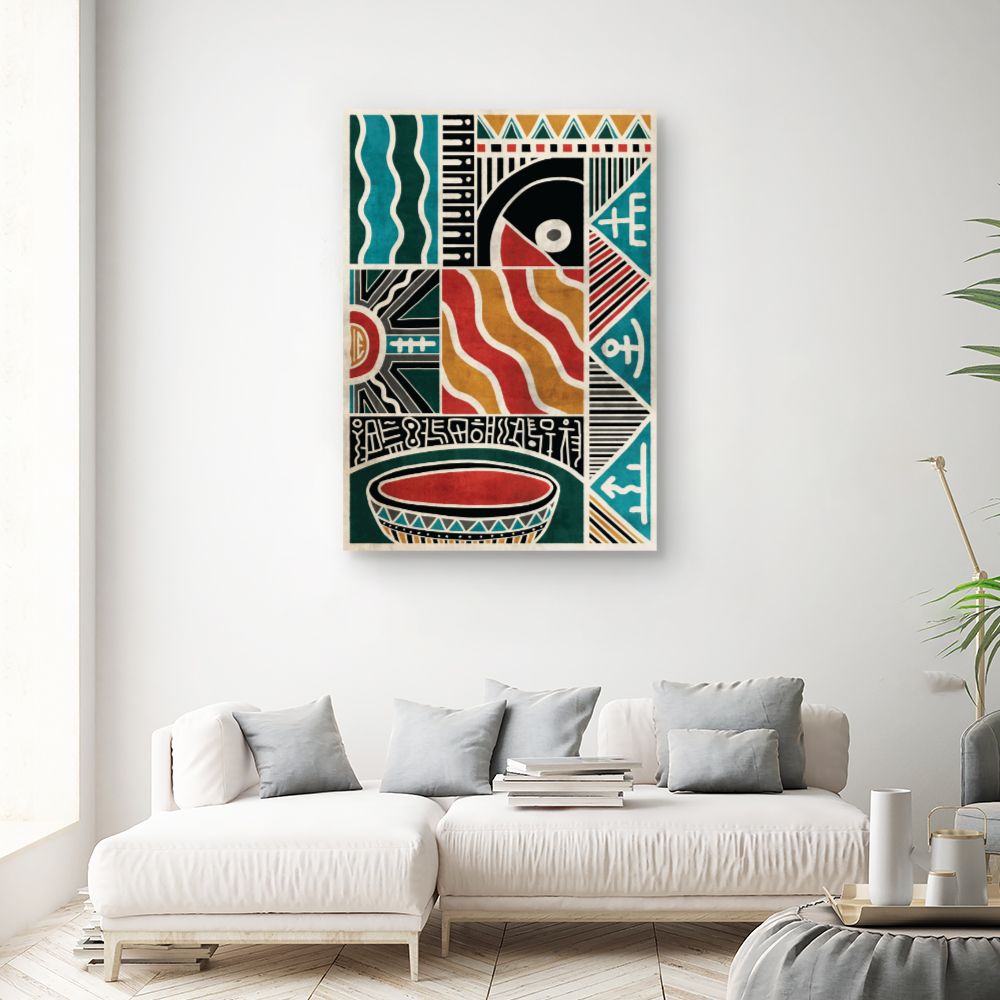 Tableau Motifs ethniques vibrants