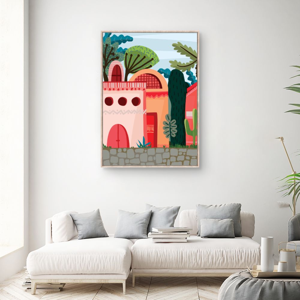 Tableau Maisons colorées
