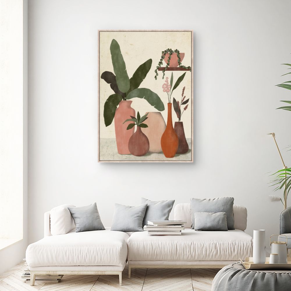 Tableau Vases et feuillage