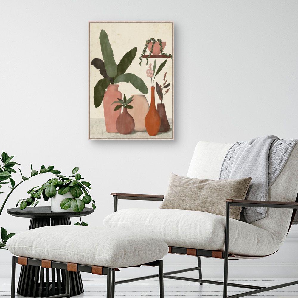 Tableau Vases et feuillage