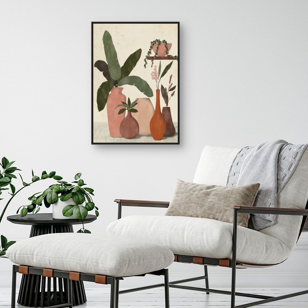 Tableau Vases et feuillage