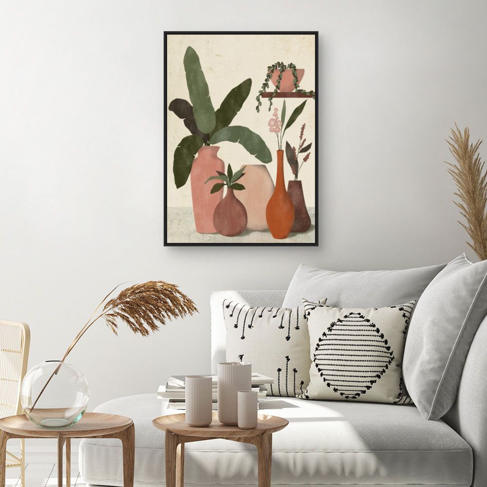Tableau Vases et feuillage