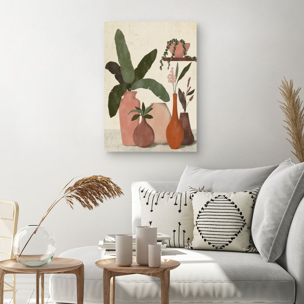 Tableau Vases et feuillage