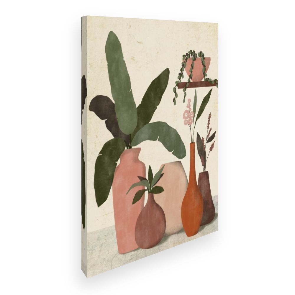 Toile Vases et feuillage