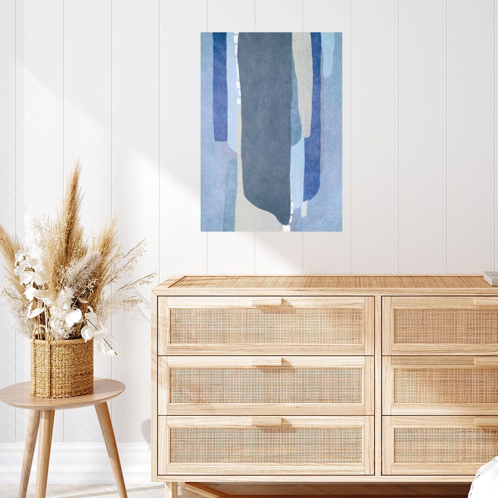 Affiche Bleus fluides élégants