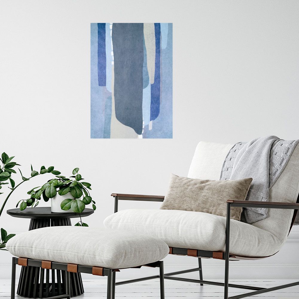 Affiche Bleus fluides élégants