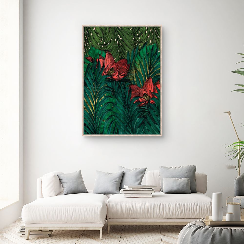 Tableau Fleurs exotiques luxuriantes