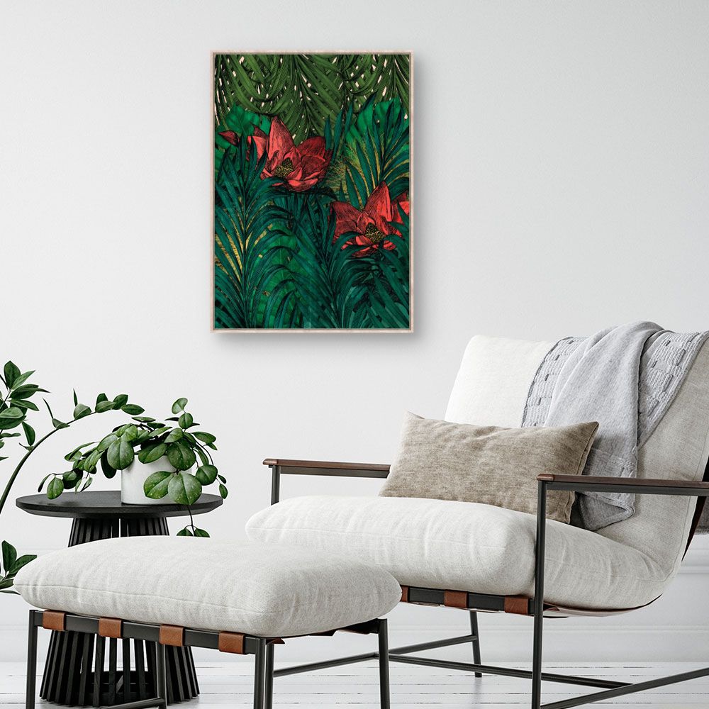 Tableau Fleurs exotiques luxuriantes