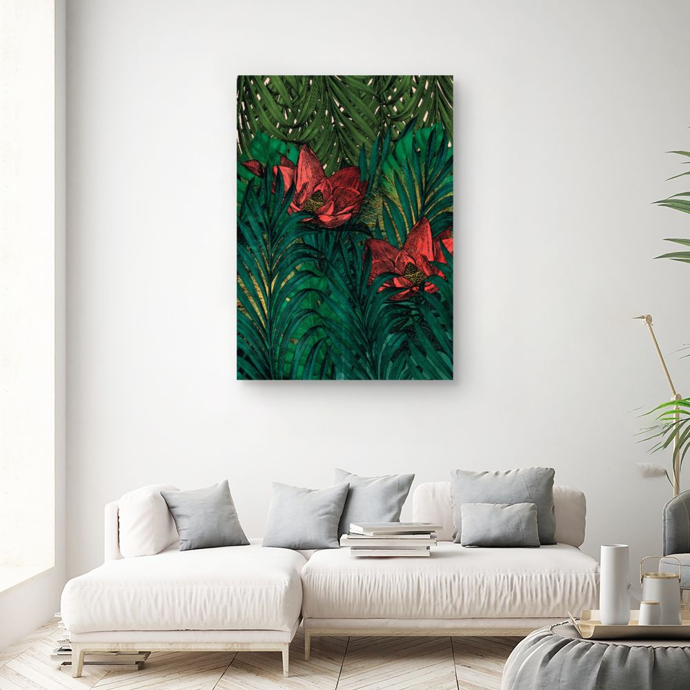 Tableau Fleurs exotiques luxuriantes