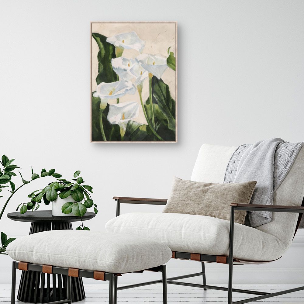Toile Élégantes fleurs blanches