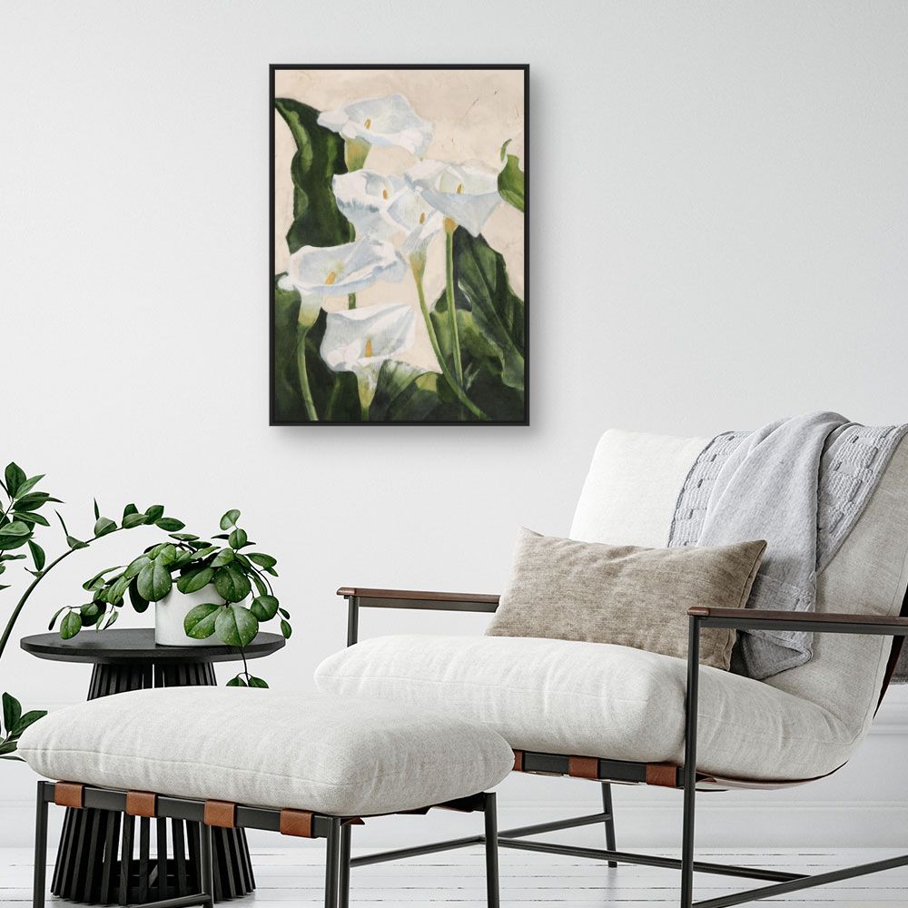 Toile Élégantes fleurs blanches