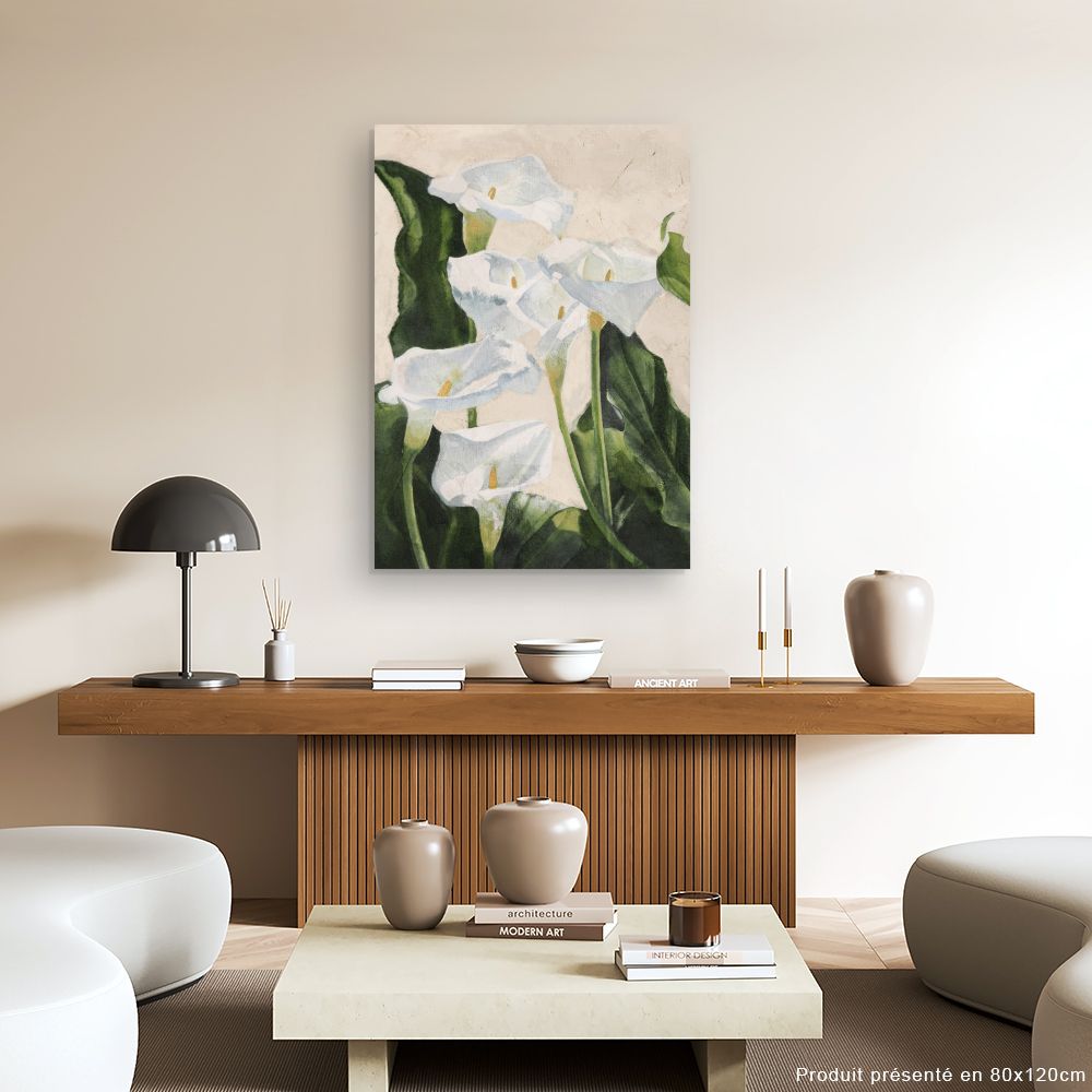 Toile Élégantes fleurs blanches