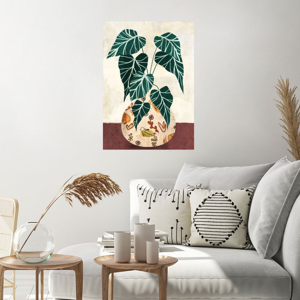 Affiche Feuilles exotiques élégantes