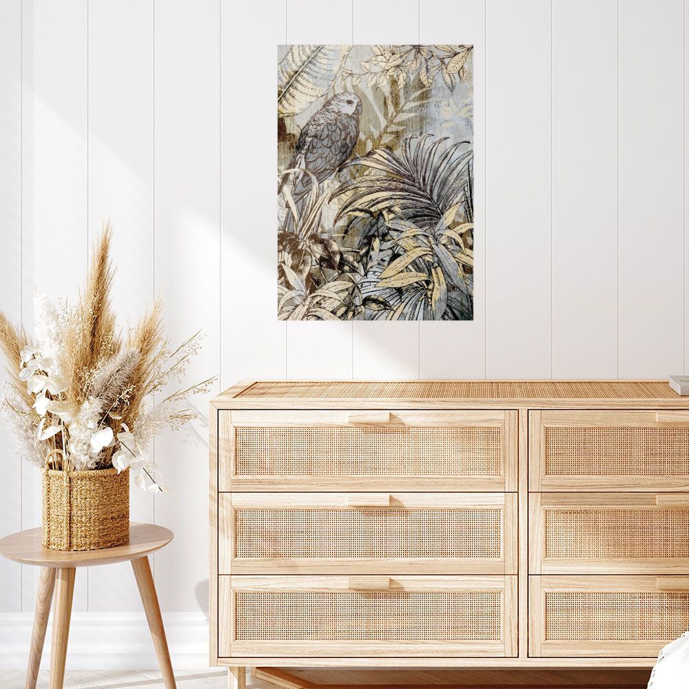 Affiche Perroquet tropical stylisé