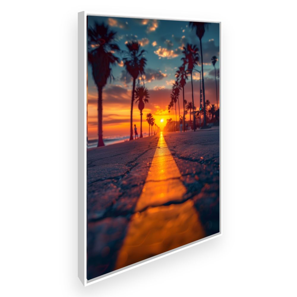 Toile Coucher de soleil – toile cadre blanc (slide 2)
