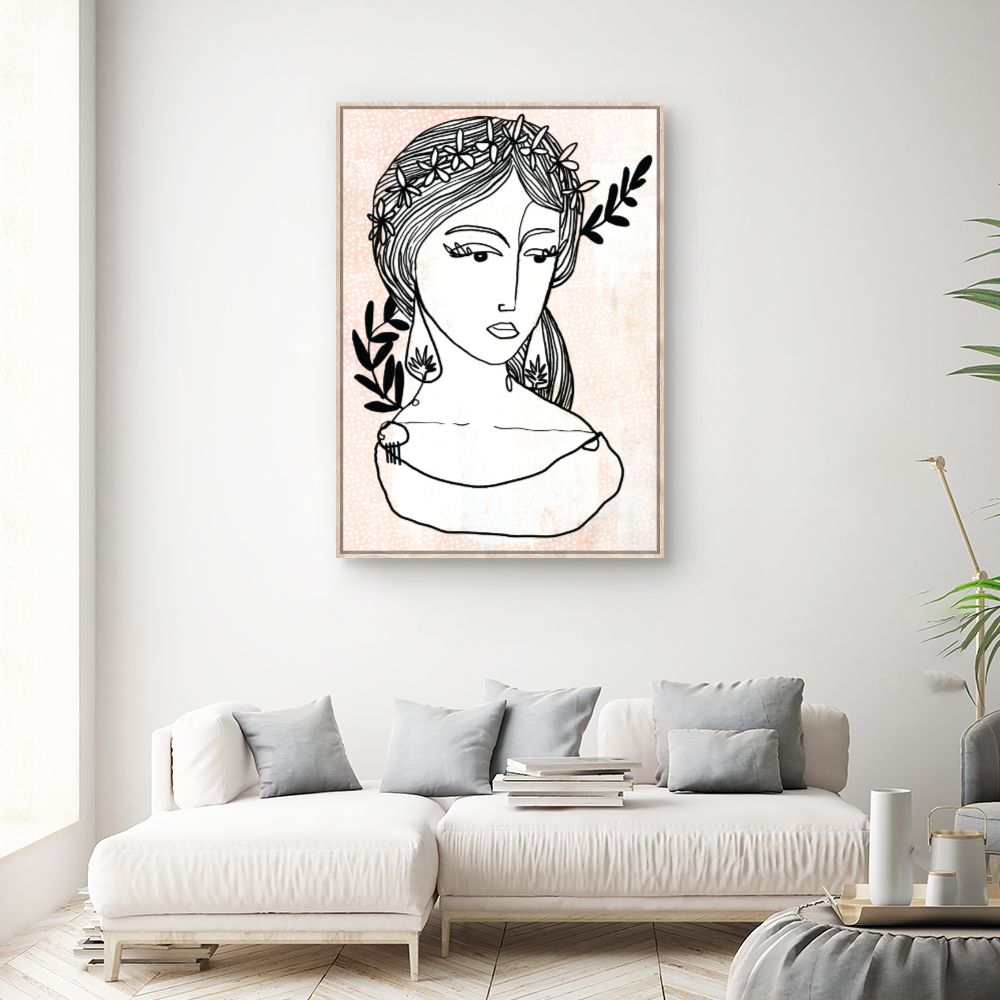 Tableau Portrait floral élégant