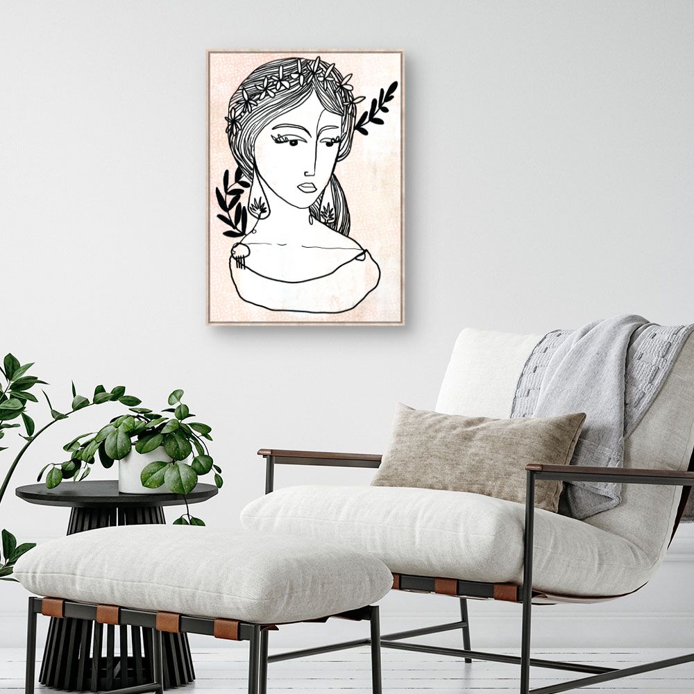 Tableau Portrait floral élégant