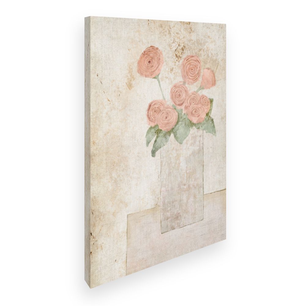 Toile Fleurs vintage peintes
