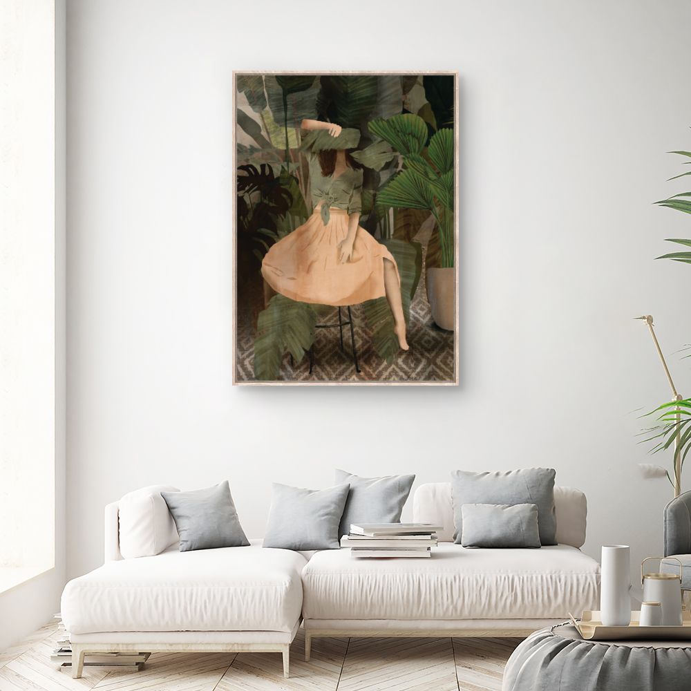 Tableau Femme dans feuillage