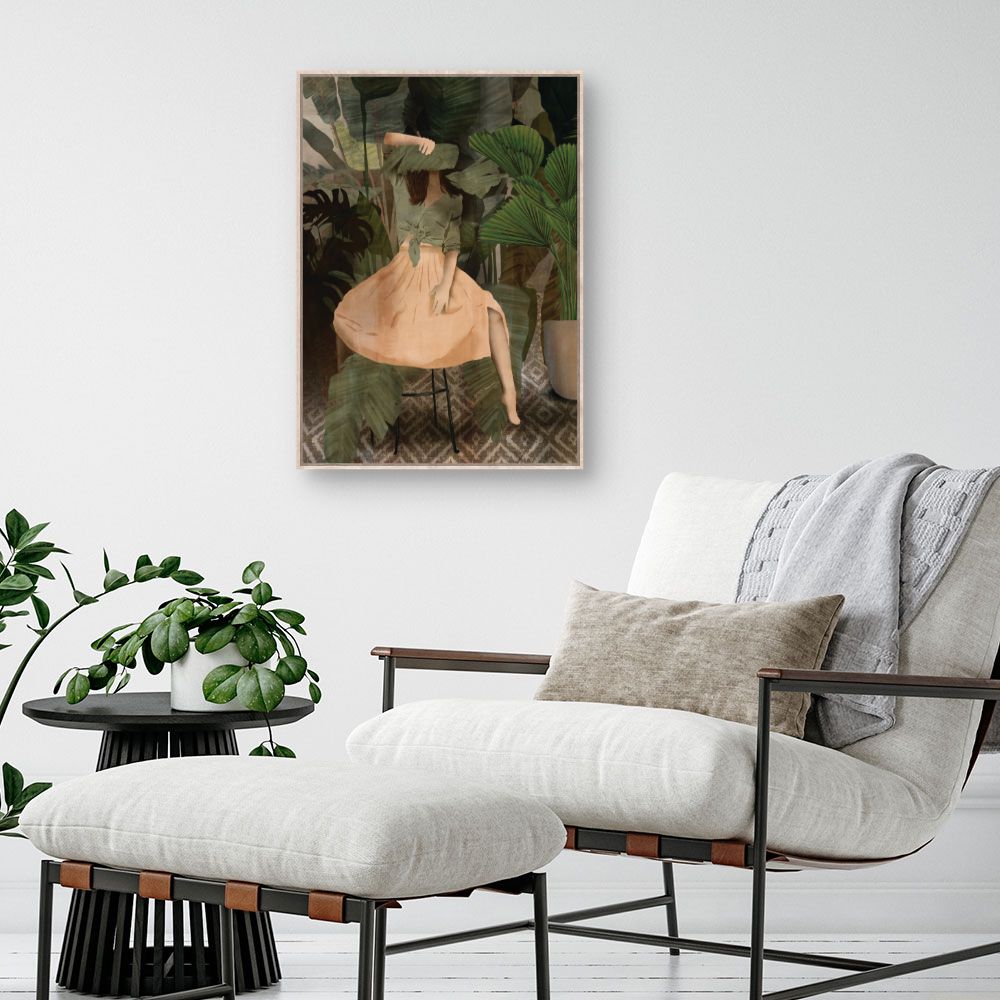 Tableau Femme dans feuillage