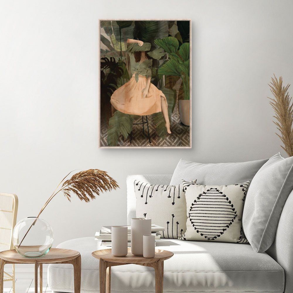 Tableau Femme dans feuillage