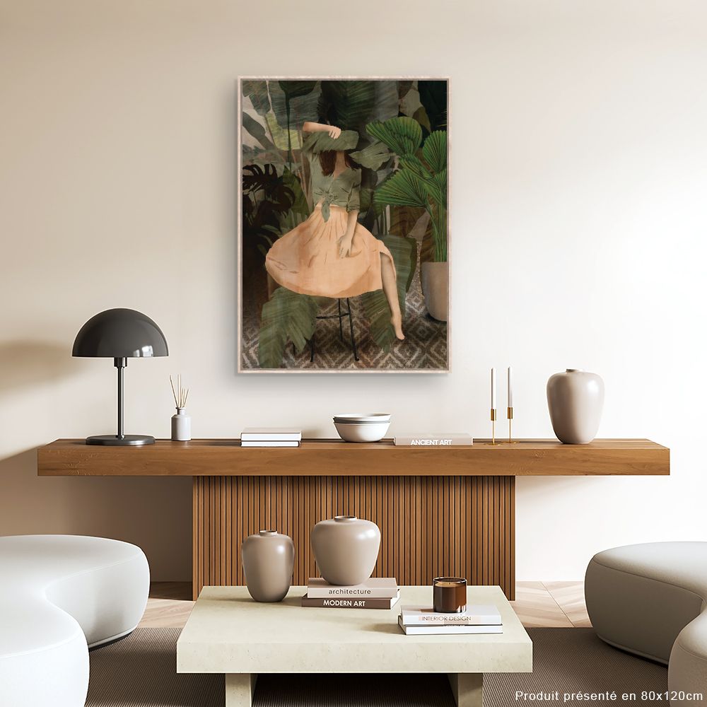 Tableau Femme dans feuillage
