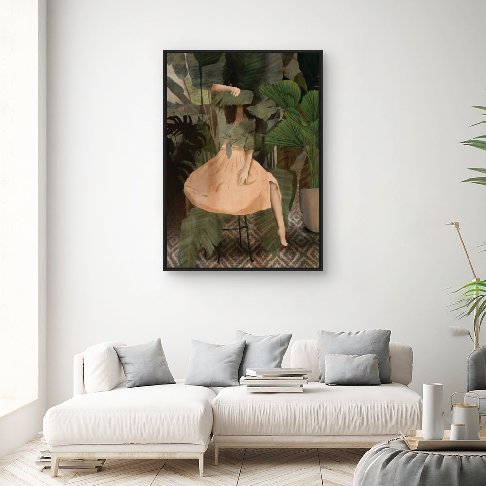 Tableau Femme dans feuillage