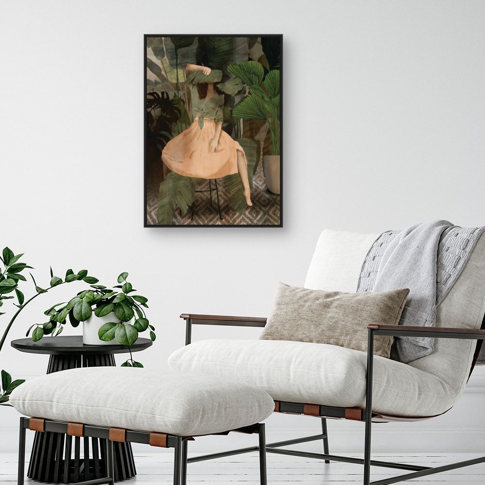 Tableau Femme dans feuillage