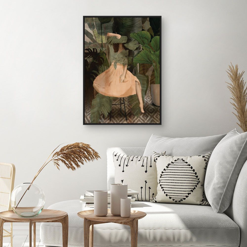 Tableau Femme dans feuillage