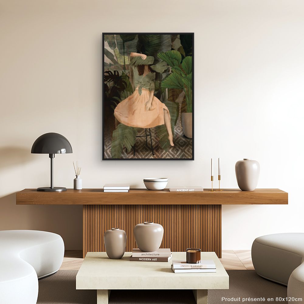 Tableau Femme dans feuillage