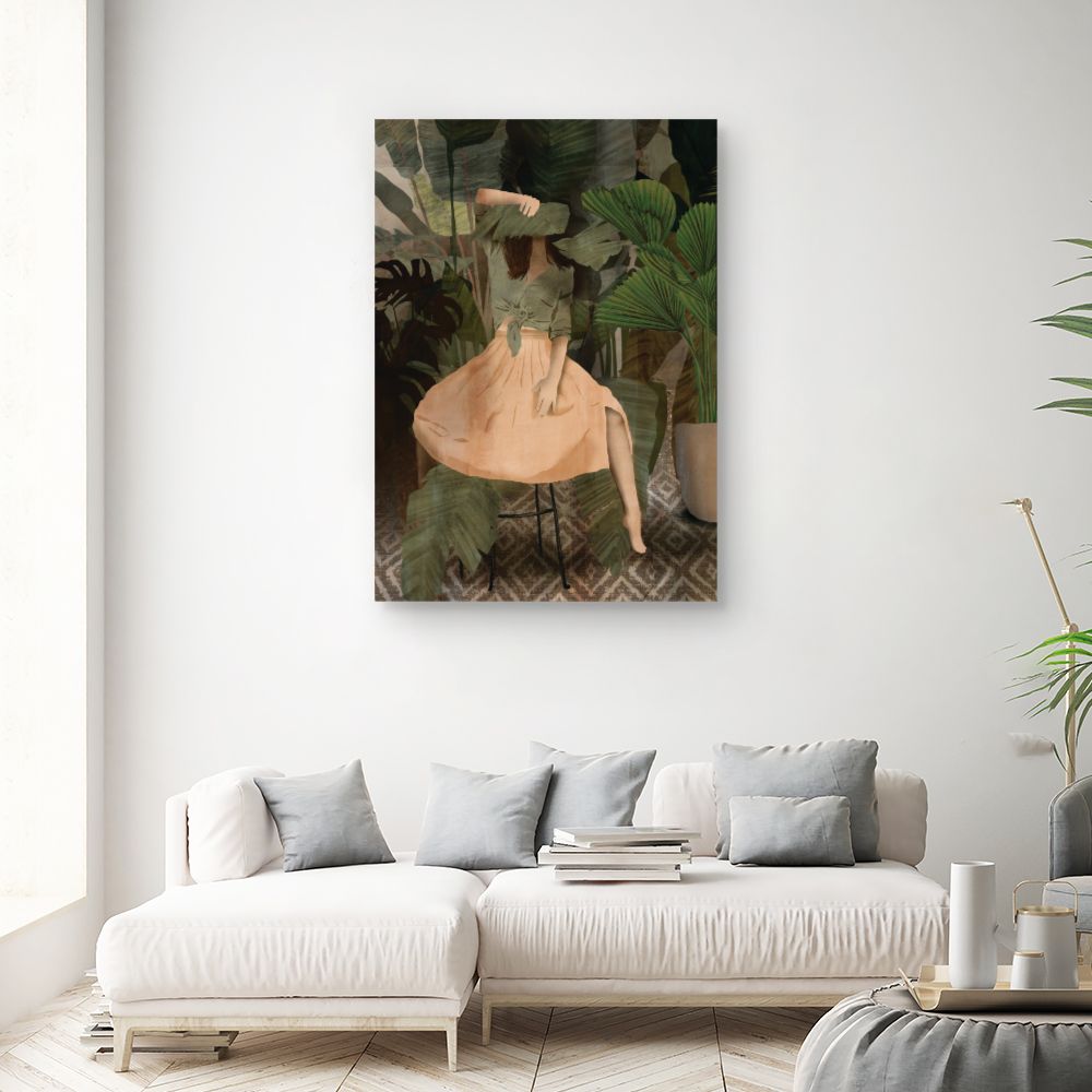 Tableau Femme dans feuillage