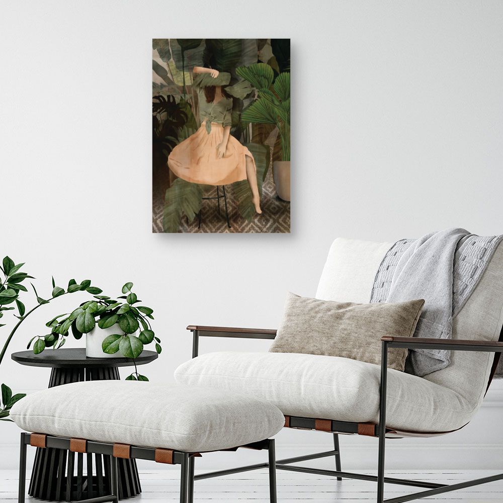 Tableau Femme dans feuillage