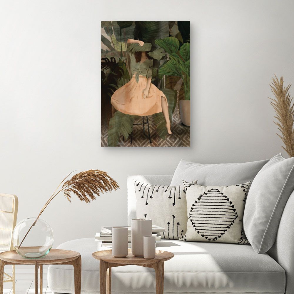 Tableau Femme dans feuillage