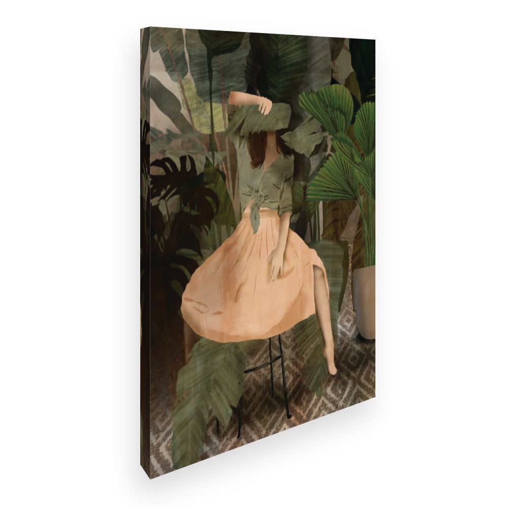 Toile Femme dans feuillage