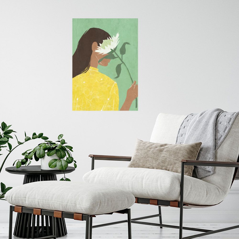 Affiche Femme avec fleur