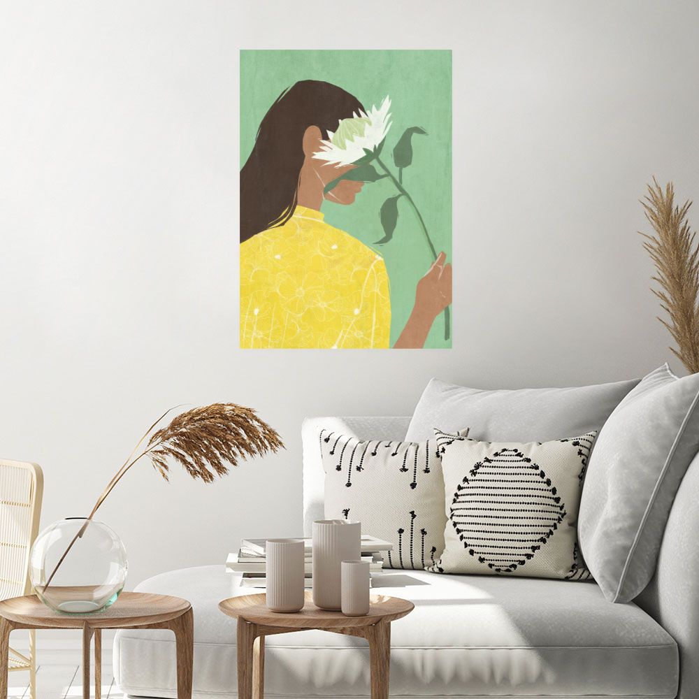 Affiche Femme avec fleur