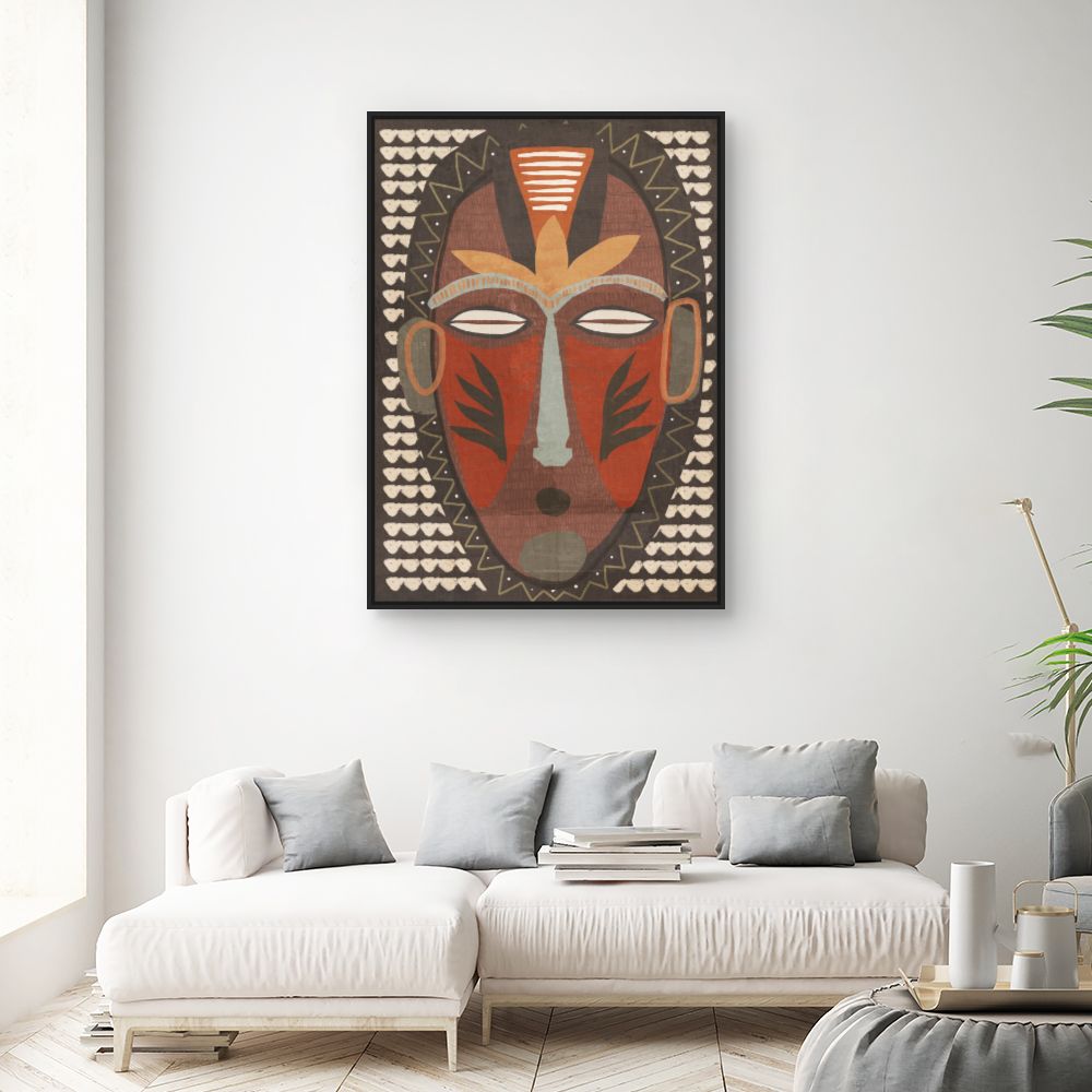 Tableau Masque tribal vibrant