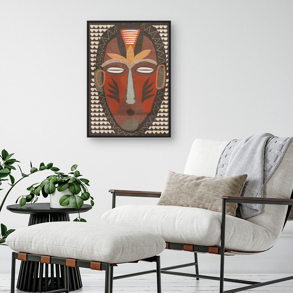 Tableau Masque tribal vibrant