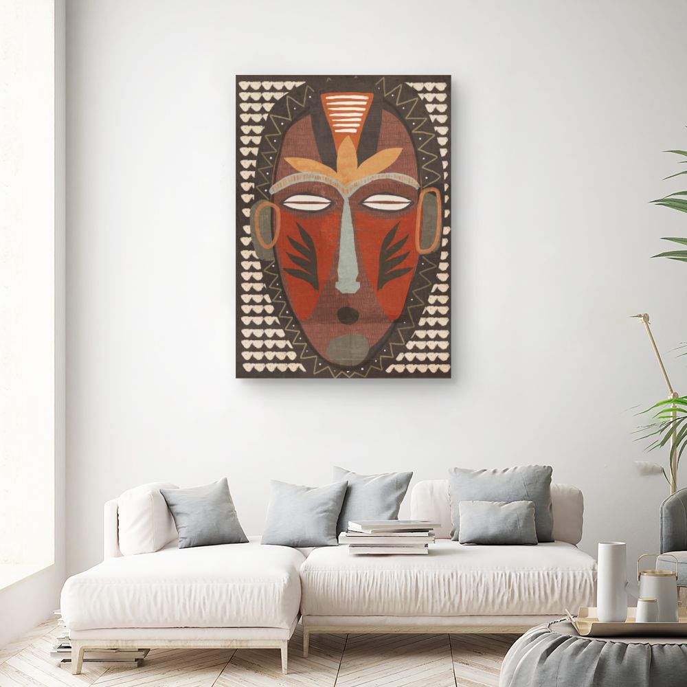 Tableau Masque tribal vibrant