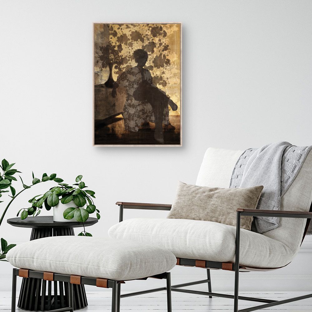 Tableau Silhouette florale mystique