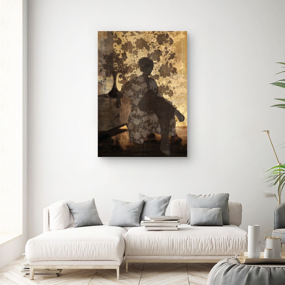 Tableau Silhouette florale mystique