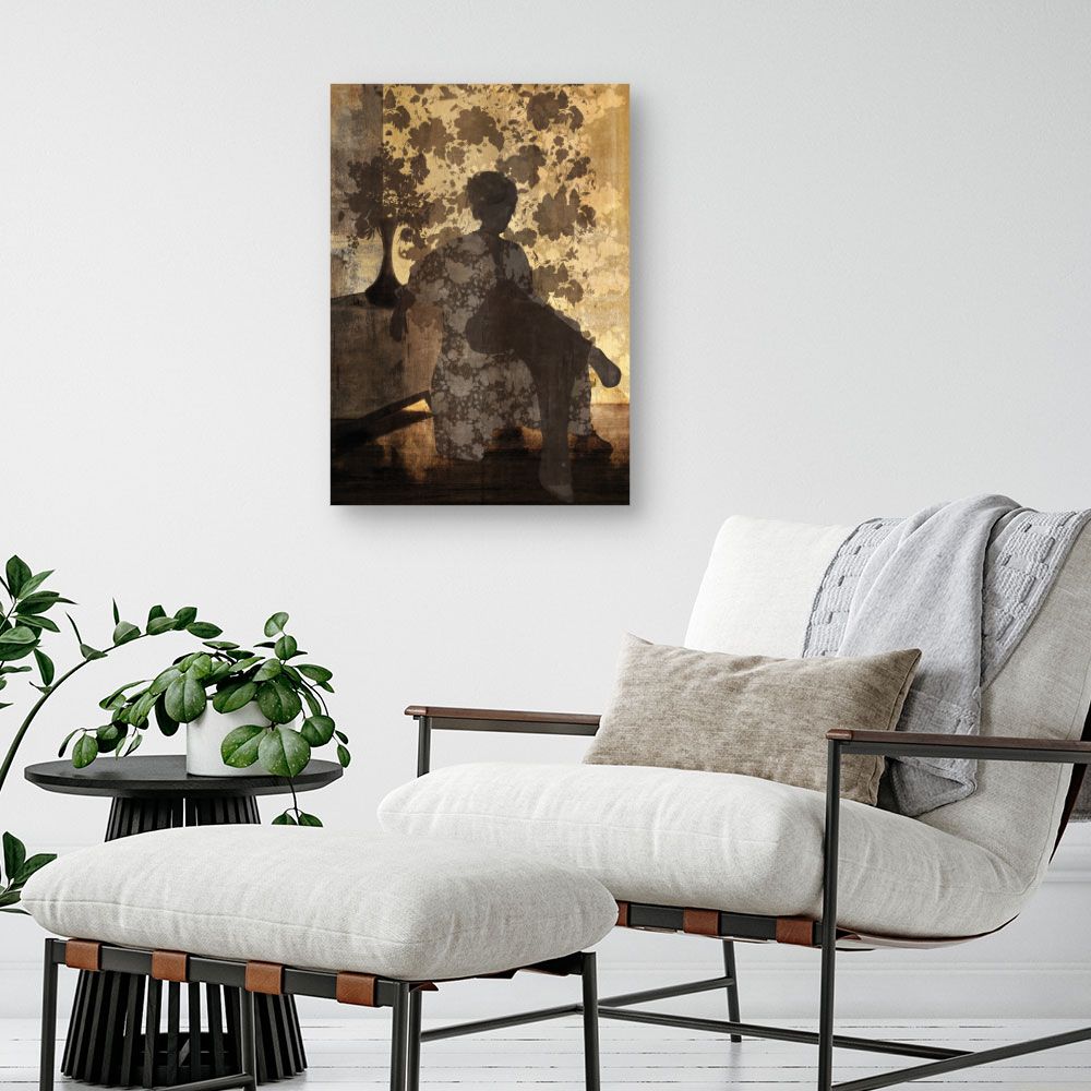 Tableau Silhouette florale mystique