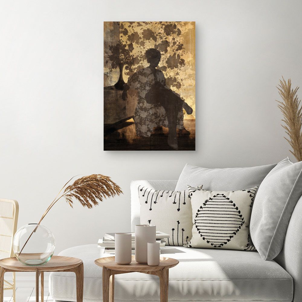 Tableau Silhouette florale mystique